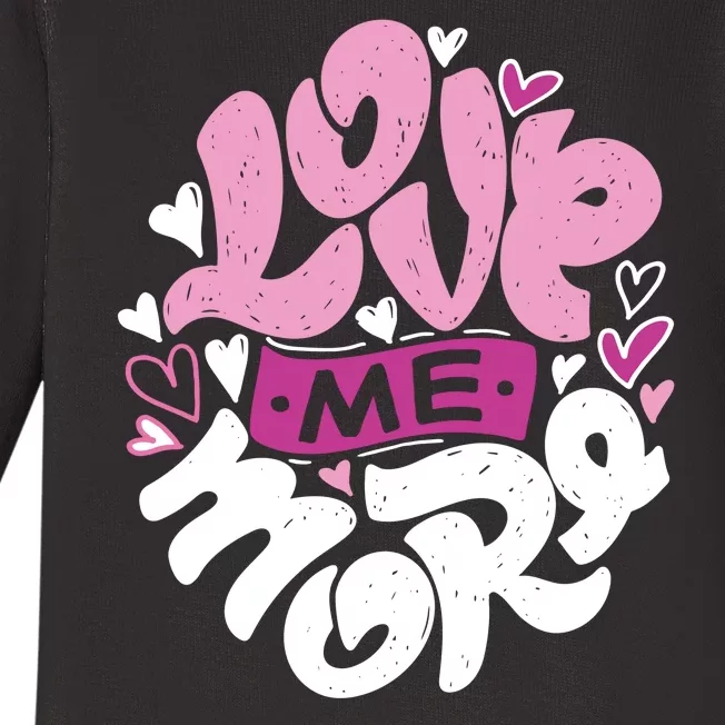 Love Me More Cute Hearts Baby Long Sleeve Bodysuit