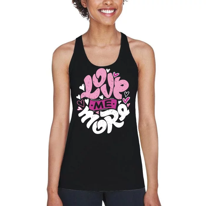 Love Me More Cute Hearts Women's Racerback Tank