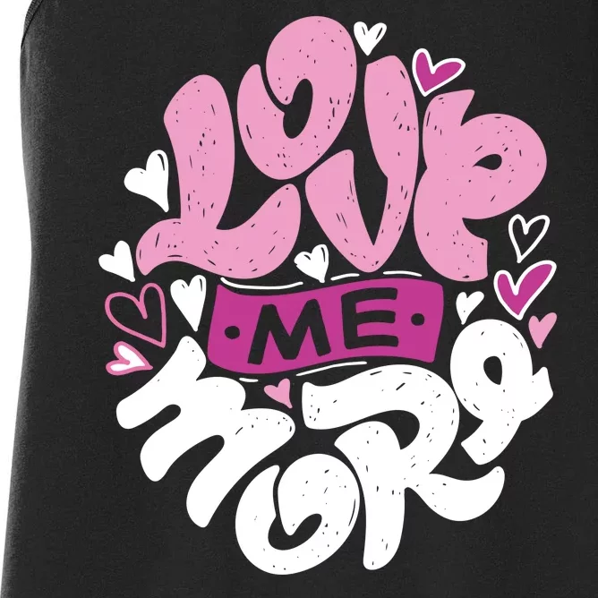 Love Me More Cute Hearts Women's Racerback Tank