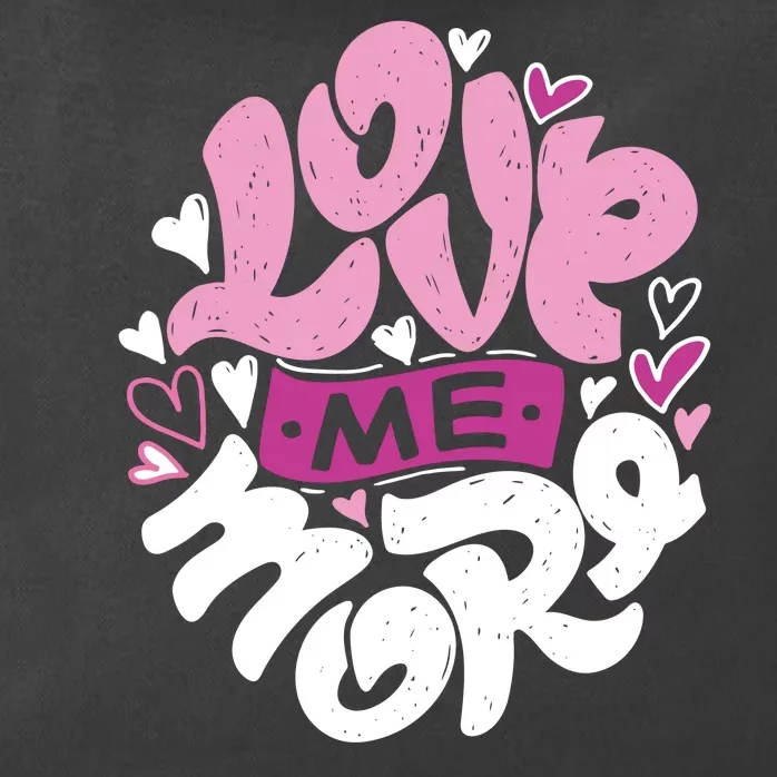 Love Me More Cute Hearts Zip Tote Bag