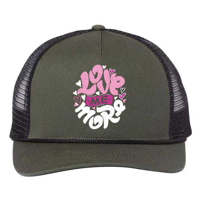 Love Me More Cute Hearts Retro Rope Trucker Hat Cap