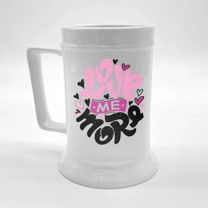 Love Me More Cute Hearts Front & Back Beer Stein