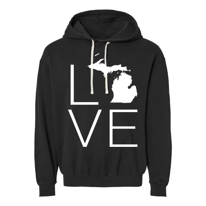 Love Michigan Garment-Dyed Fleece Hoodie