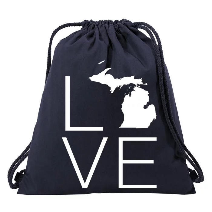 Love Michigan Drawstring Bag