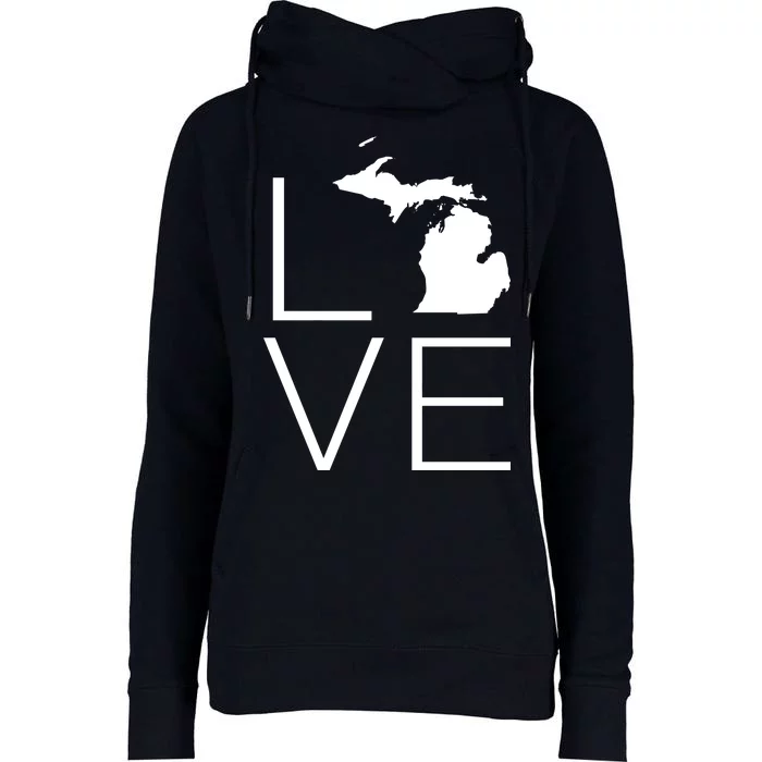 Love Michigan Womens Funnel Neck Pullover Hood