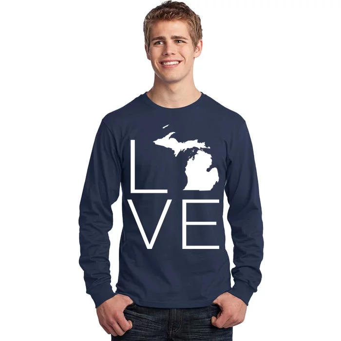 Love Michigan Tall Long Sleeve T-Shirt