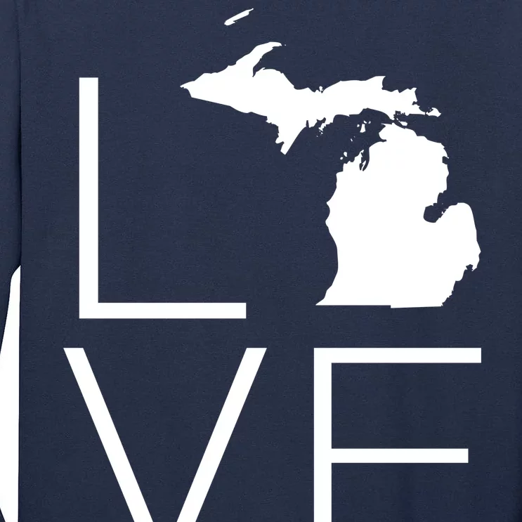 Love Michigan Tall Long Sleeve T-Shirt