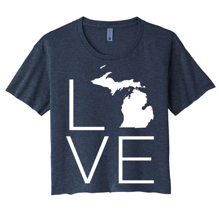 Love Michigan Women's Crop Top Tee