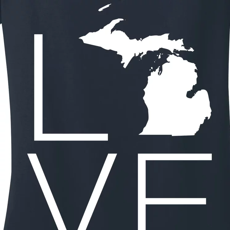 Love Michigan Women's V-Neck T-Shirt