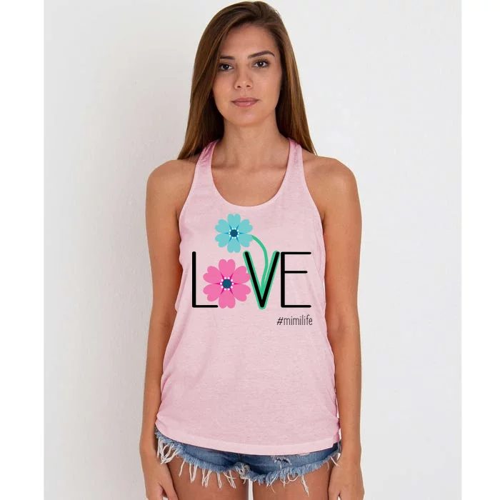 Love Mimi Flower MimiLife Women's Knotted Racerback Tank