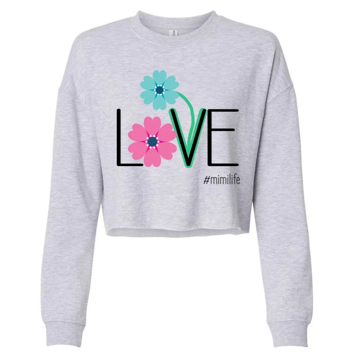 Love Mimi Flower MimiLife Cropped Pullover Crew