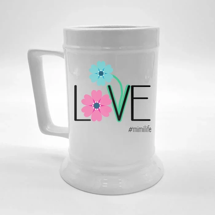 Love Mimi Flower MimiLife Front & Back Beer Stein