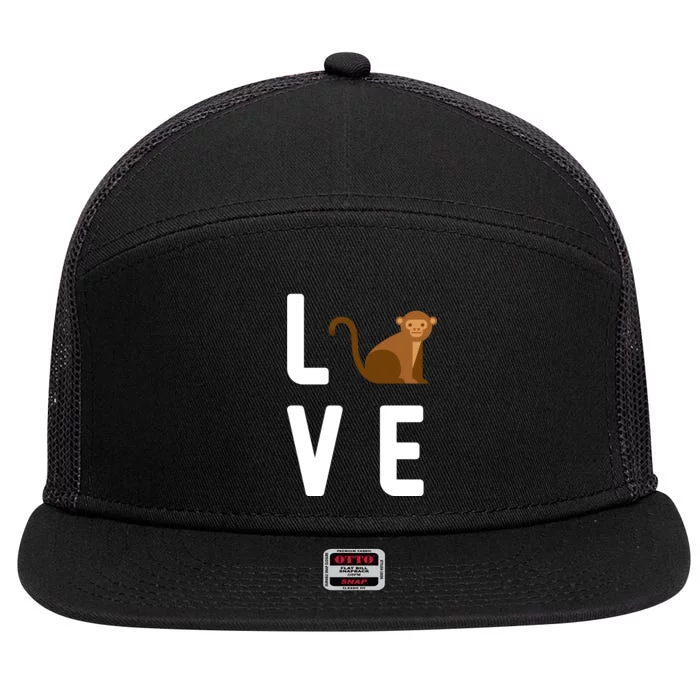 Love Monkeys 7 Panel Mesh Trucker Snapback Hat