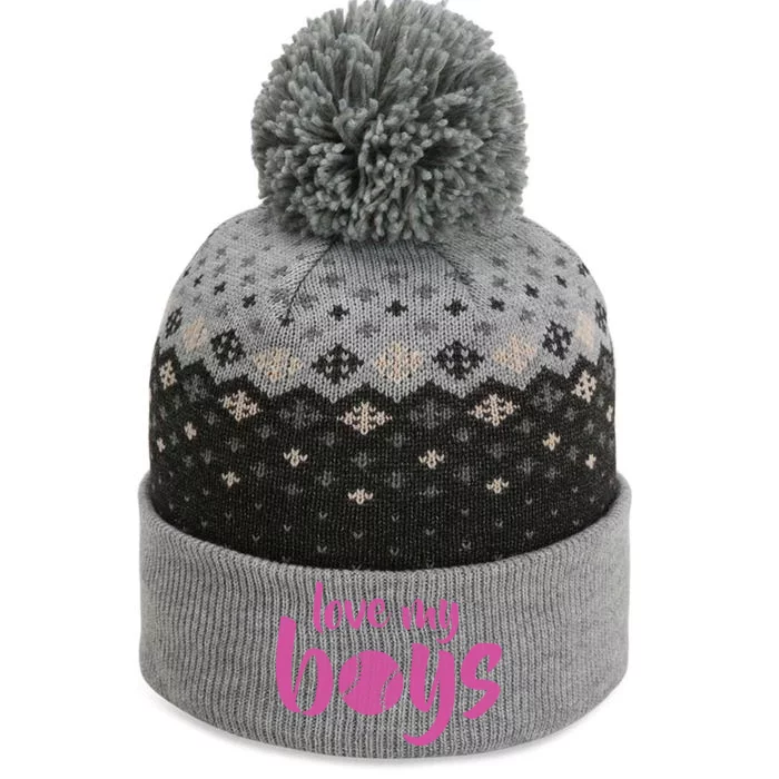 Love My Boys Baseball Mom The Baniff Cuffed Pom Beanie