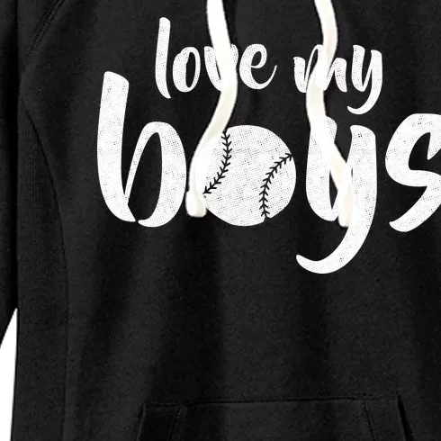 Love My Boys Baseball Mom Women's Fleece Hoodie