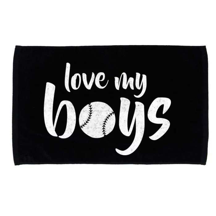 Love My Boys Baseball Mom Microfiber Hand Towel