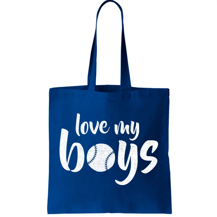 Love My Boys Baseball Mom Tote Bag