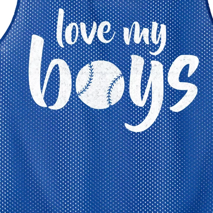 Love My Boys Baseball Mom Mesh Reversible Basketball Jersey Tank