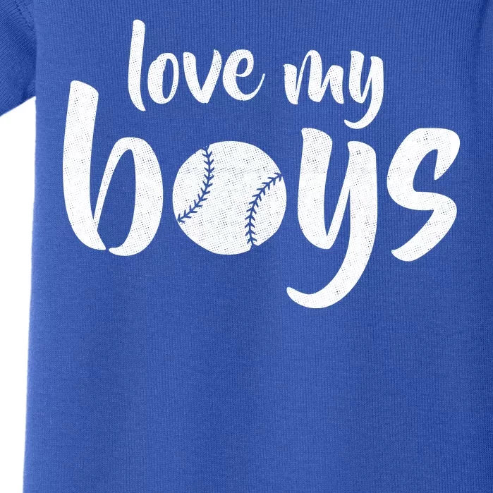 Love My Boys Baseball Mom Baby Bodysuit