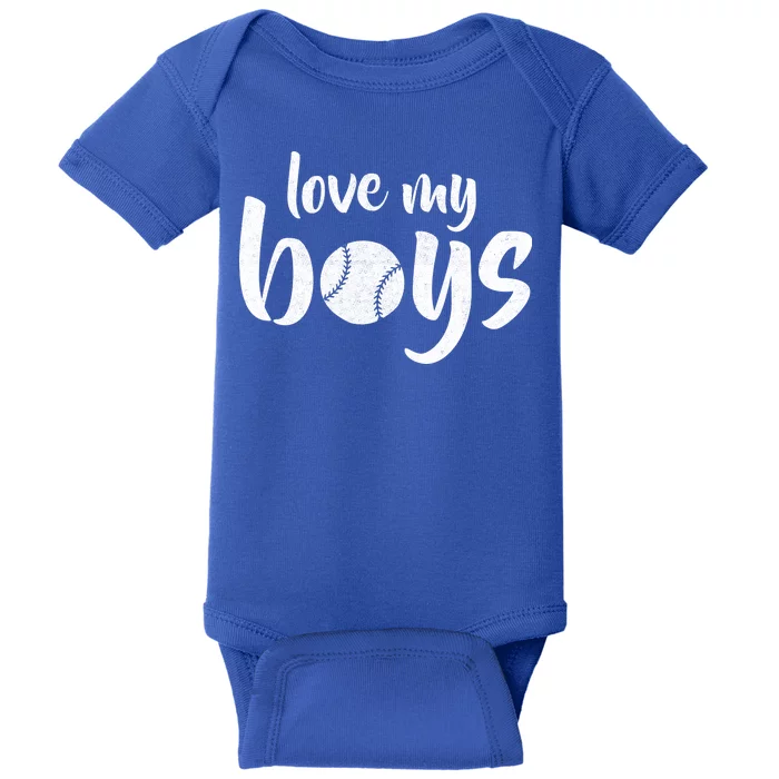 Love My Boys Baseball Mom Baby Bodysuit