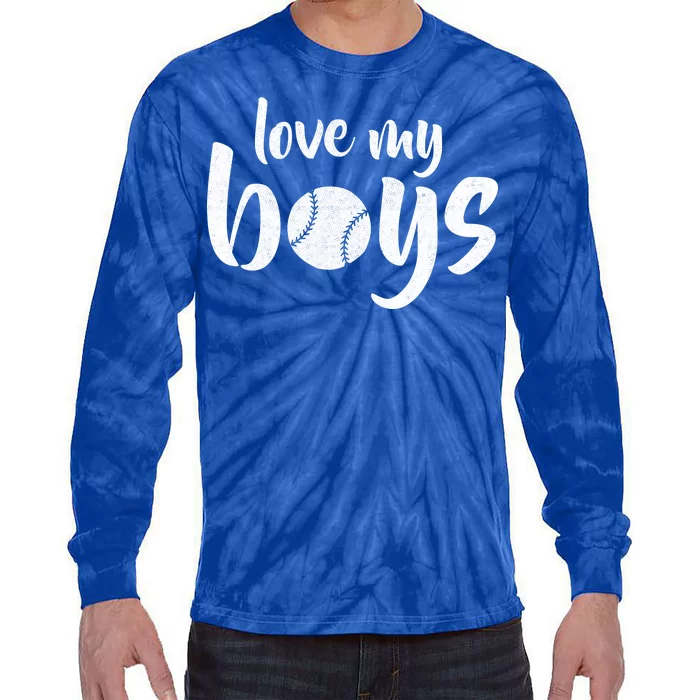 Love My Boys Baseball Mom Tie-Dye Long Sleeve Shirt