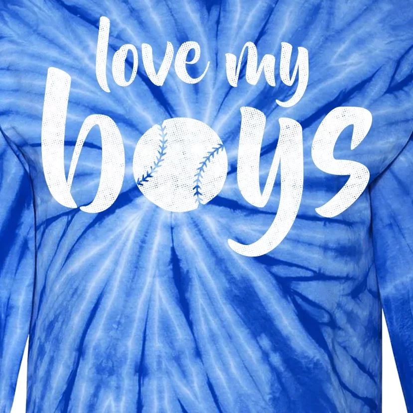 Love My Boys Baseball Mom Tie-Dye Long Sleeve Shirt