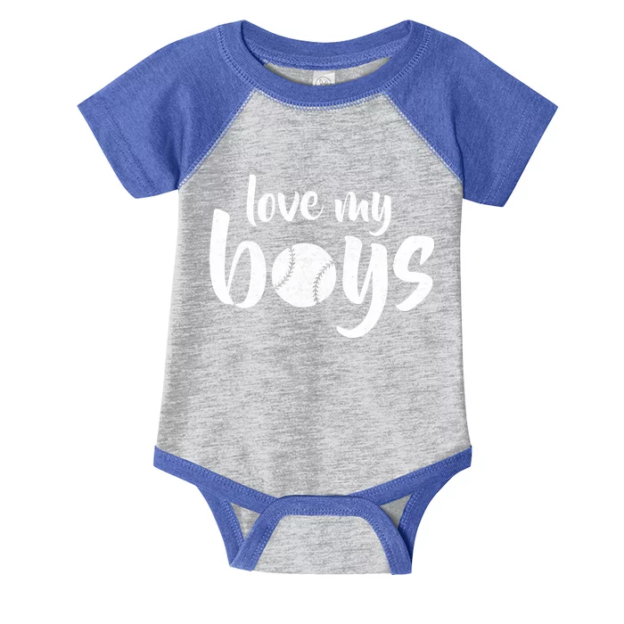 Love My Boys Baseball Mom Infant Baby Jersey Bodysuit