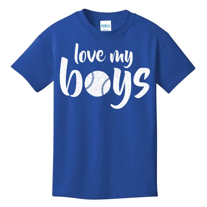 Love My Boys Baseball Mom Kids T-Shirt