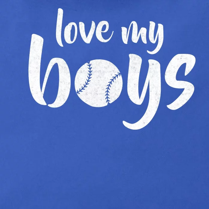 Love My Boys Baseball Mom Zip Tote Bag