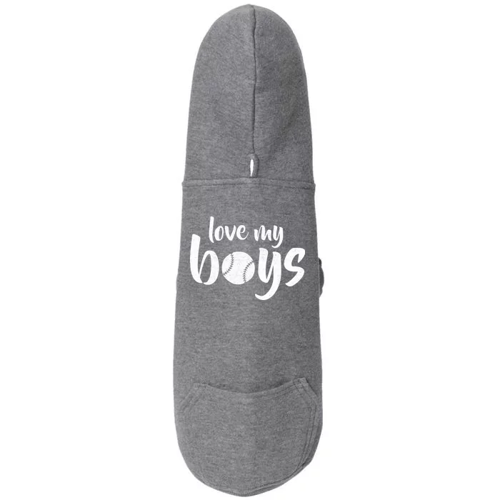 Love My Boys Baseball Mom Doggie 3-End Fleece Hoodie