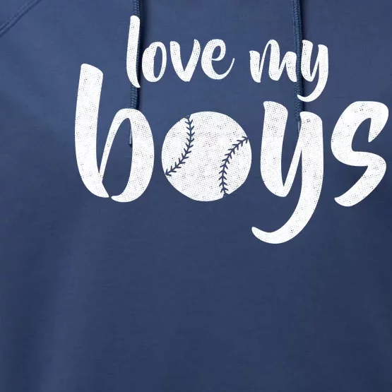 Love My Boys Baseball Mom Performance Fleece Hoodie