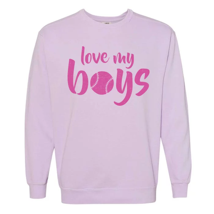 Love My Boys Baseball Mom Garment-Dyed Sweatshirt