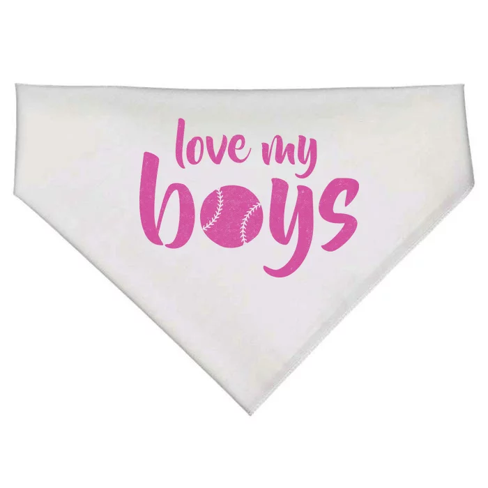 Love My Boys Baseball Mom USA-Made Doggie Bandana