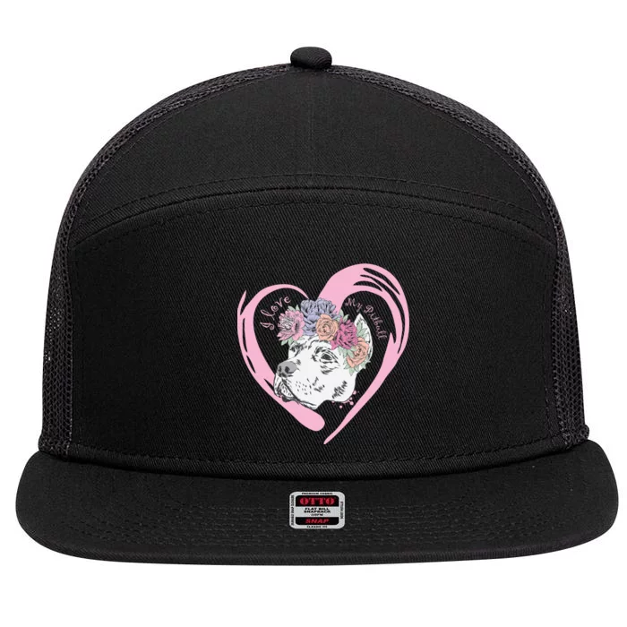 Love My Pitbull 7 Panel Mesh Trucker Snapback Hat