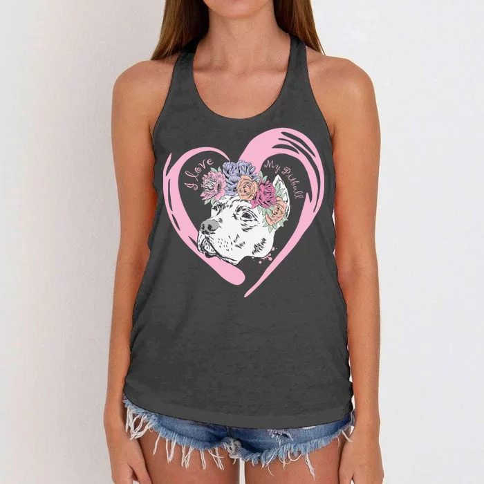 Love My Pitbull Women's Knotted Racerback Tank