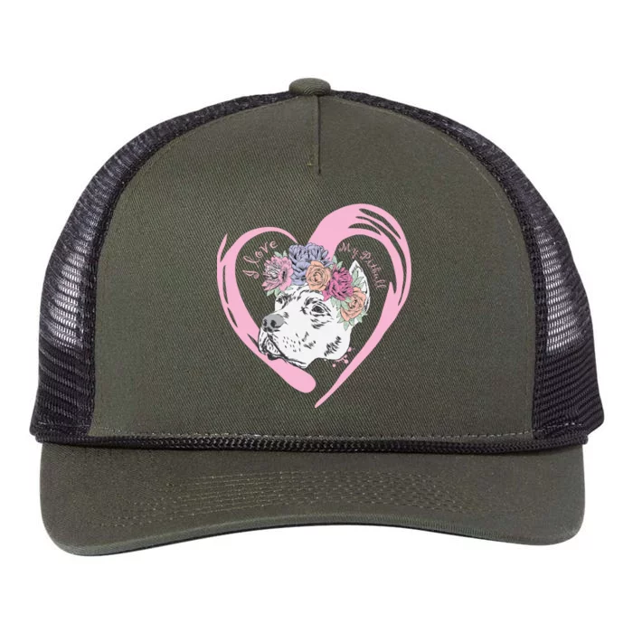 Love My Pitbull Retro Rope Trucker Hat Cap