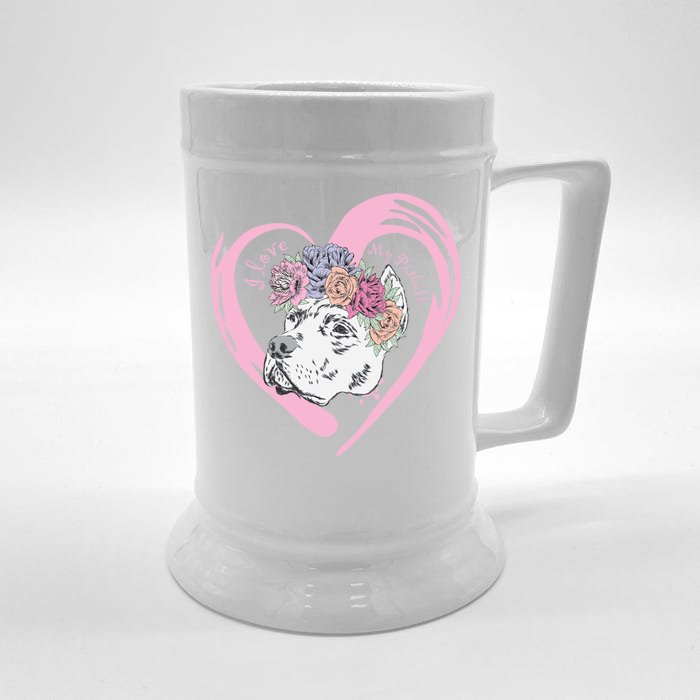 Love My Pitbull Front & Back Beer Stein