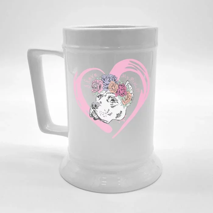 Love My Pitbull Front & Back Beer Stein