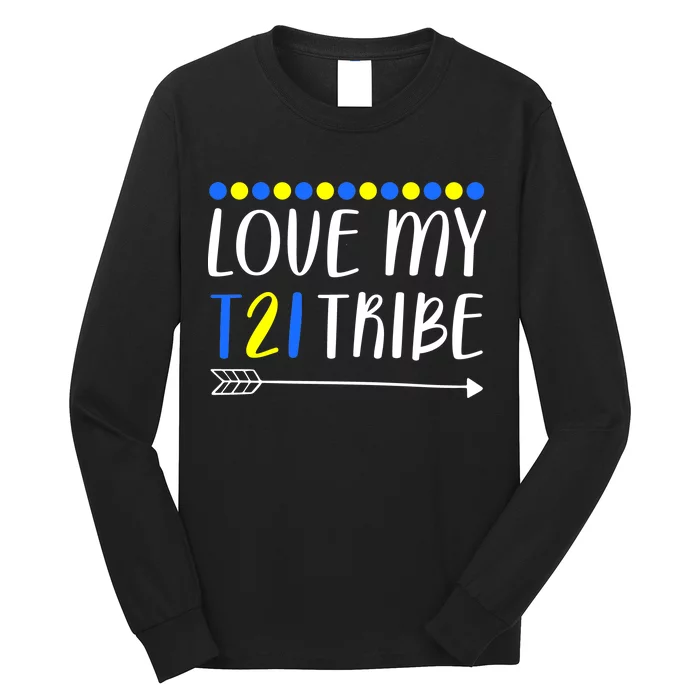 Love My T21 Tribe Down Syndrome Arrow Long Sleeve Shirt