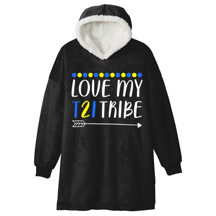 Love My T21 Tribe Down Syndrome Arrow Hooded Wearable Blanket