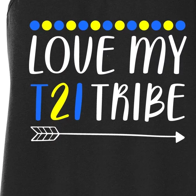 Love My T21 Tribe Down Syndrome Arrow Women's Racerback Tank