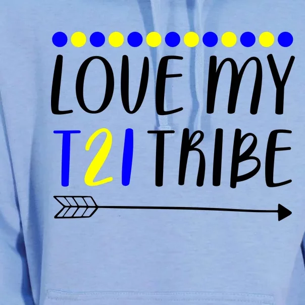 Love My T21 Tribe Down Syndrome Arrow Unisex Surf Hoodie