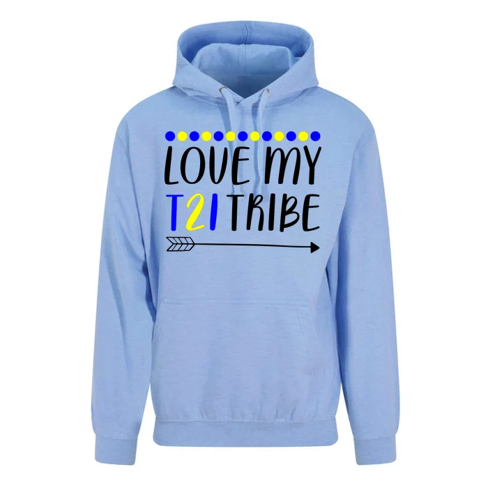 Love My T21 Tribe Down Syndrome Arrow Unisex Surf Hoodie