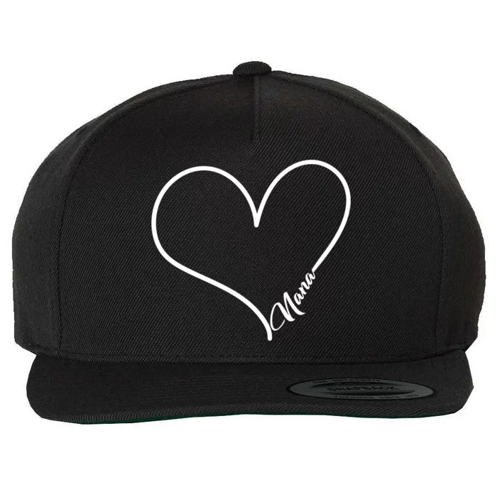 Love Nana Heart Wool Snapback Cap