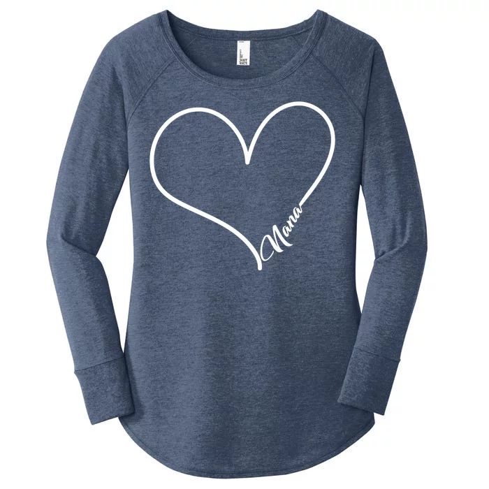 Love Nana Heart Women's Perfect Tri Tunic Long Sleeve Shirt