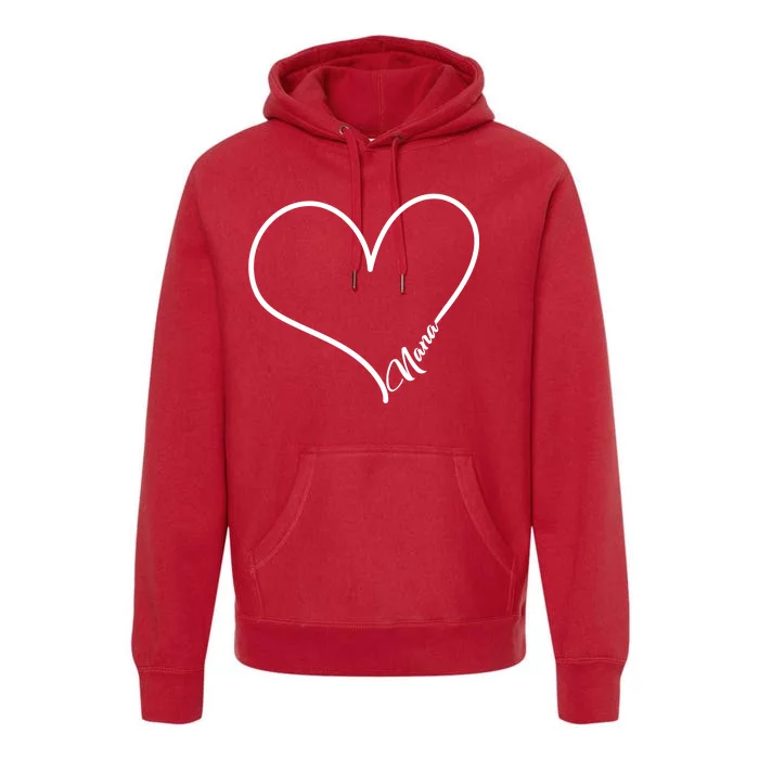 Love Nana Heart Premium Hoodie