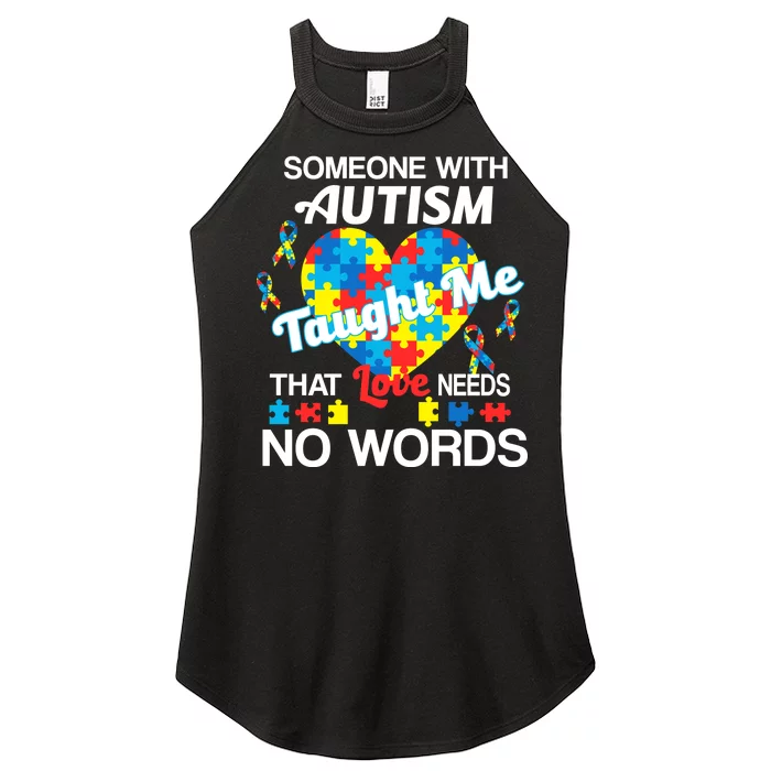 Love Needs No Words Autism Awareness Women’s Perfect Tri Rocker Tank