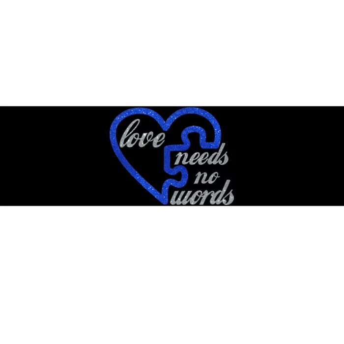 Love Needs No Words Autism Awareness Heart Puzzle Bumper Sticker