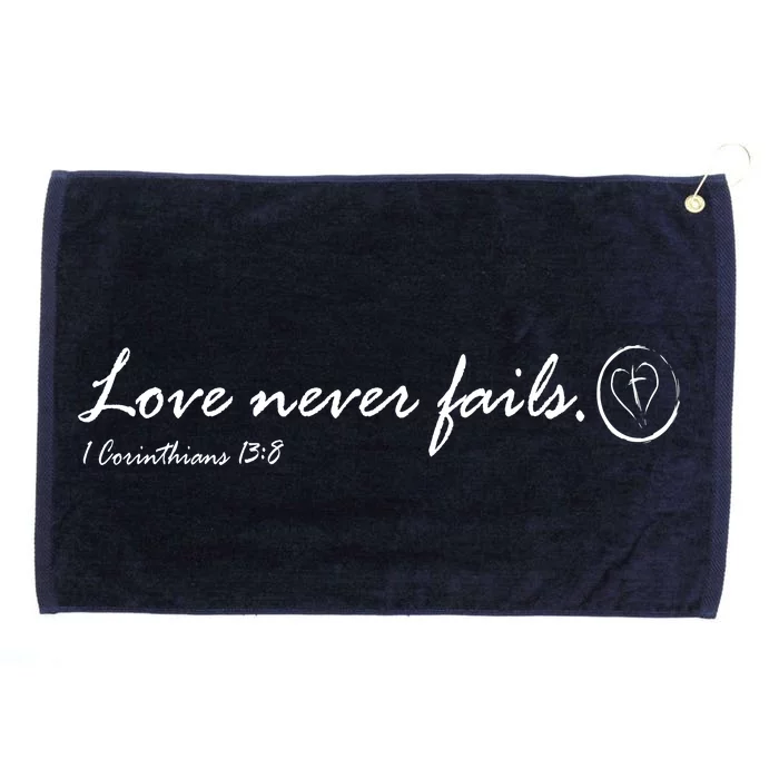 Love Never Fails Grommeted Golf Towel