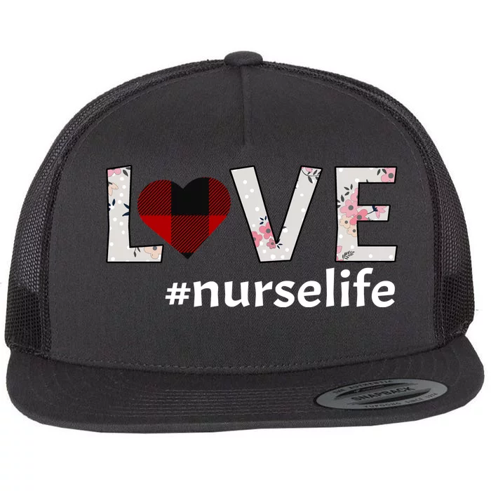 Love Nurse life Flat Bill Trucker Hat